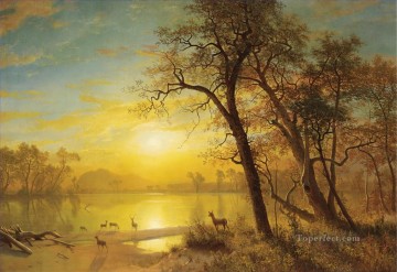 Artworks in 150 Subjects Painting - Mountain Lake American Albert Bierstadt landscape